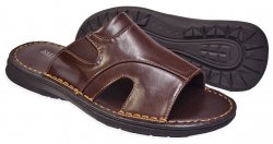 Salvanni Brown Vegan Leather Slide Sandals 6930