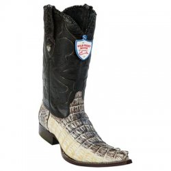 Wild West Red Natural Genuine Caiman Tail 3x Toe Cowboy Boots 2950149