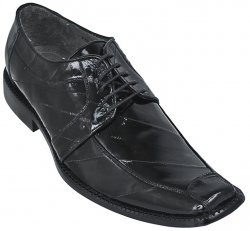 Los Altos Black All-Over Genuine Eel Shoes 1Z060805-TIP