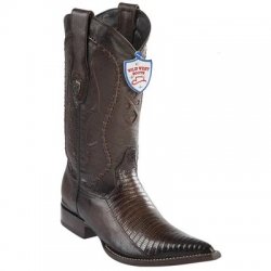 Wild West Faded Brown Genuine Lizard 3x Toe Cowboy Boots 2953516