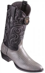 Los Altos Gray Genuine Teju Lizard Round Toe Cowboy Boots 650709