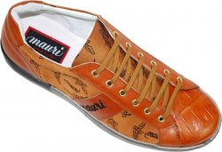 Mauri 8873 Cognac Alligator / Mauri Fabric Sneakers