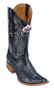 Los Altos Metallic Silver Genuine All-Over Belly Python 3X Toe Cowboy Boots 955779
