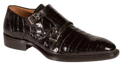 Mezlan "Prague" 3998-F Black Genuine Crocodile With Double Monk Strap Shoes.