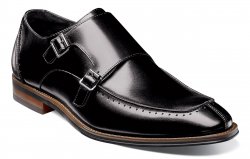 Stacy Adams "Baldwin" Black Calfskin Leather Double Monk Strap Shoes 25188-001