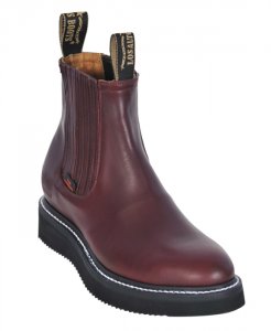Los Altos Men's Burgundy Genuine Grasso Leather Work Short Boots 545406