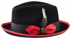 Bruno Capelo Black / Red Trimmed Australian Wool Fedora Hat GT-972.