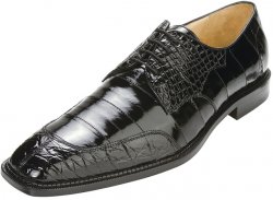 Belvedere "Cane" Black Genuine Crocodile / Eel shoes