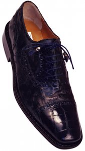 Ferrini 203/528 Navy Blue Genuine Alligator / Ostrich Shoes.
