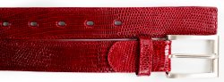 Belvedere 2003 Red All-Over Genuine Lizard Belt.