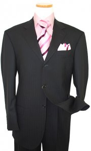 Extrema by Zanetti Black Shadow Stripes Super 120's Wool Suit