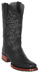 Los Altos Black Genuine Premium Rage Leather 7X Toe Cowboy Boots 58T2705