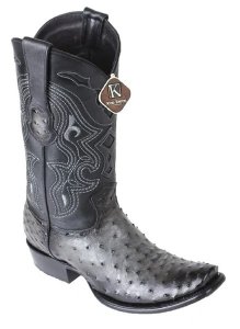 King Exotic Faded Gray Genuine Full Quill Ostrich Dubai Square Toe Cowboy Boots 4790338