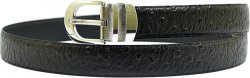 Serpi Black Ostrich Print Genuine Leather Belt F1/30