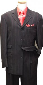 Azione By Zanetti Charcoal Grey With Apricot Super 120's Wool Suit ZZ38048
