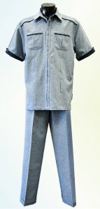 Steve Harvey Light Blue / Navy / Black Double Pocket 2 Pc Outfit # 3873