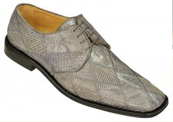 David Eden "Alba" Medium Grey Genuine Crocodile / Lizard Patchwork Shoes