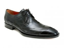 Mezlan "Young" 3384AN Blue All-Over Genuine Eel Wing-Tip Shoes