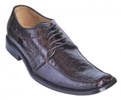 Los Altos Brown Genuine Ostrich Leg Shoes ZV060507
