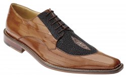 Belvedere "Milan" Camel / Brown Genuine Stingray / Eel Oxford Shoes # 2N4