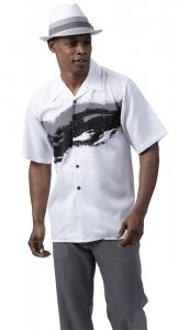 Montique Grey / White / Black Airbrush Design Short Sleeve Outfit 2004.