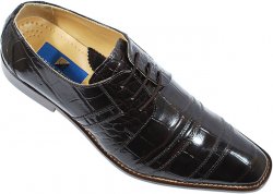 Giorgio Brutini Dark Brown Alligator Print Shoes 210032