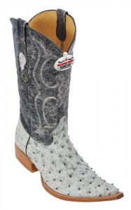 Los Altos Rustic Winter White Genuine All-Over Ostrich 3X Toe Cowboy Boots 950389