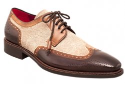 Mezlan "Barbate II" Brown/Tan Hand Faded Genuine Leather Wing Tip Shoes