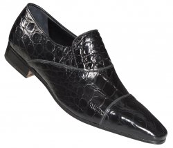 Mauri "4618" Black Genuine All Over Alligator Dressy Shoes