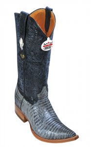 Los Altos Rustic Black Genuine All-Over Lizard Teju 3X Toe Cowboy Boots 950781