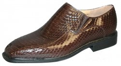 Giorgio Brutini "Felix" Brown Genuine Snakeskin Loafer Shoes 15521