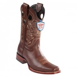 Wild West Brown Genuine Pull Up Leather Square Toe Cowboy Boots 28183807