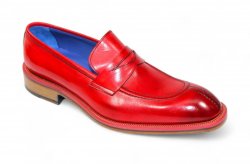 Emilio Franco "Mirko" Red Genuine Italian Calf Leather Loafers.