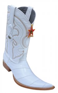 Los Altos White Genuine All-Over Eel 6X Pointed Toe Cowboy Boots 960828