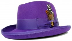Bruno Capelo Purple Australian Wool Godfather Dress Hat GF-107.