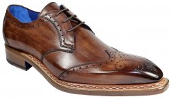 Emilio Franco "Adamo" Brown Genuine Calfskin Wingtip Oxford Shoes.