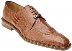 Belvedere "Siena" Burned Amber All-Over Genuine Ostrich Shoes 1463.