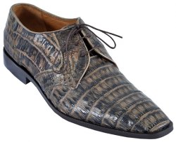 Los Altos Rustic Brown Genuine All-Over Crocodile Belly Shoes ZV088285.