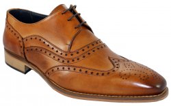 Duca Di Matiste 1704 Cognac Genuine Italian Calfskin Leather Shoes.