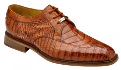 Belvedere "Susa" Antique Sport Genuine All-Over Hornback Crocodile Shoes With Quill Ostrich Trim P32.