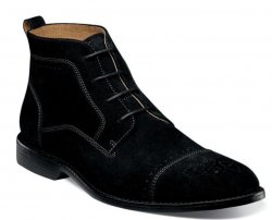 Stacy Adams "Wexford" Black Genuine Suede Leather Cap Toe Chukka Boot 25310-709.