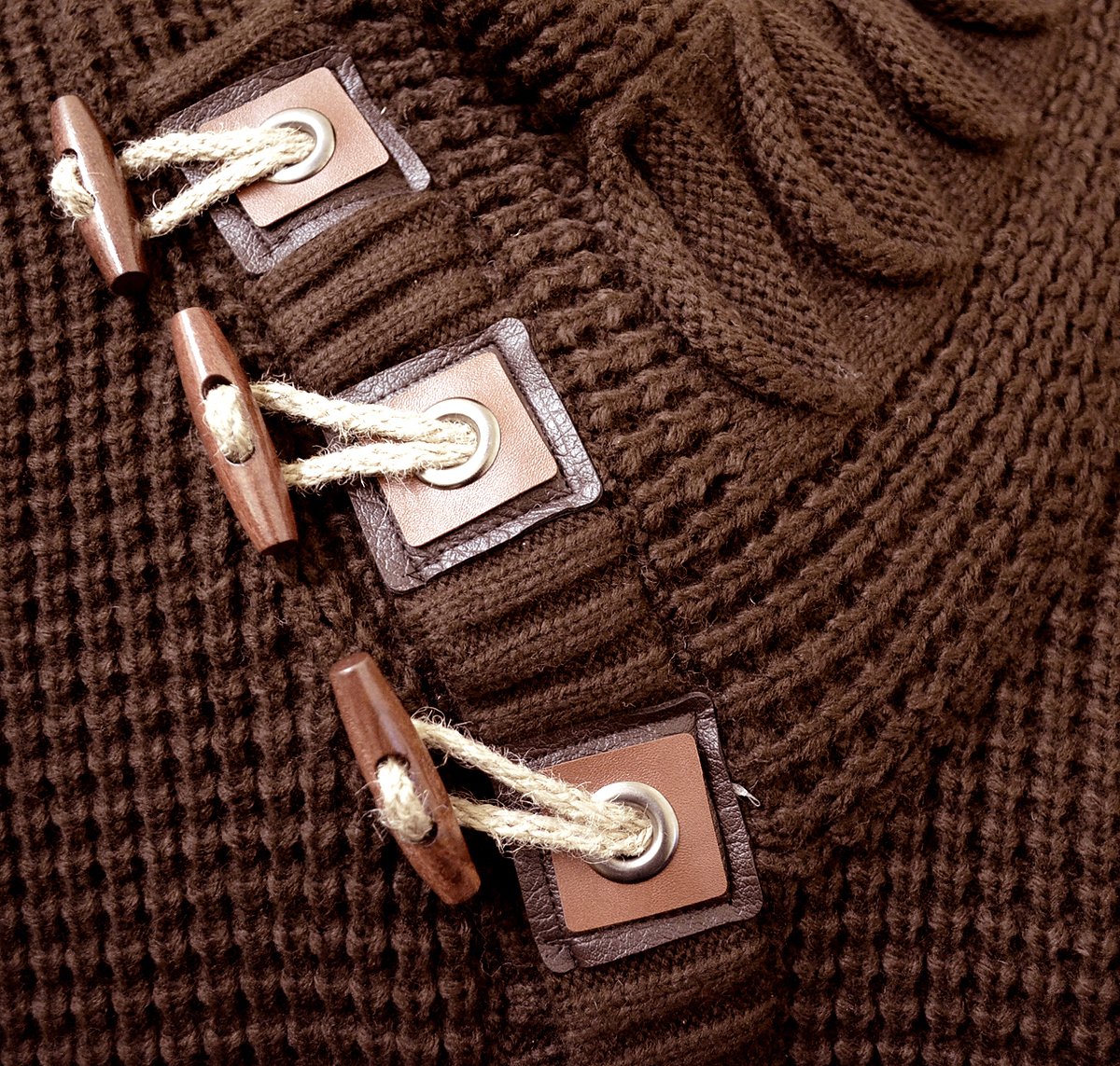 brown 30% Wool / 70% Acrylic fabric of a sweater