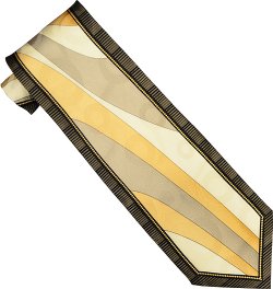 Gianno Collection GA001 Peach / Taupe / Cream Artistic Design 100% Woven Silk Necktie/Hanky Set