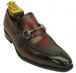 Carrucci Red Genuine Leather Signature Buckle Loafer KS503-02.