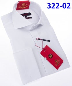Axxess White Cotton Modern Fit Dress Shirt With Button Cuff 322-02.
