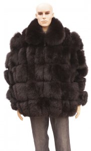 Winter Fur Brown Full Skin Fox Jacket With Fox Collar M41R01BR