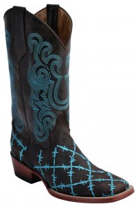 Ferrini Ladies 81293-50 Chocolate Genuine Leather S-Toe Cowboy Boots.