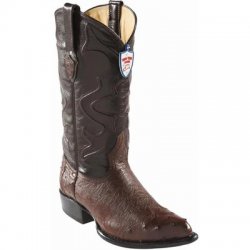 Wild West Brown Genuine Ostrich Wingtip Cowboy Boots 2990407