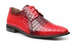 Giorgio Brutini "Heaton" Red / Black Hand Burnished Alligator Print Shoes 211000-1