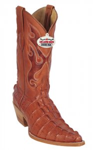 Los Altos Ladies Cognac All-Over Alligator Tail Print 3X Toe Cowboy Boots 3350103